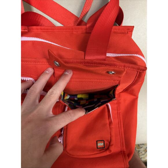 LEGO Collection x Target Weekender Tote Utility Pocket Bag Red With Zipper - Picture 7 of 10